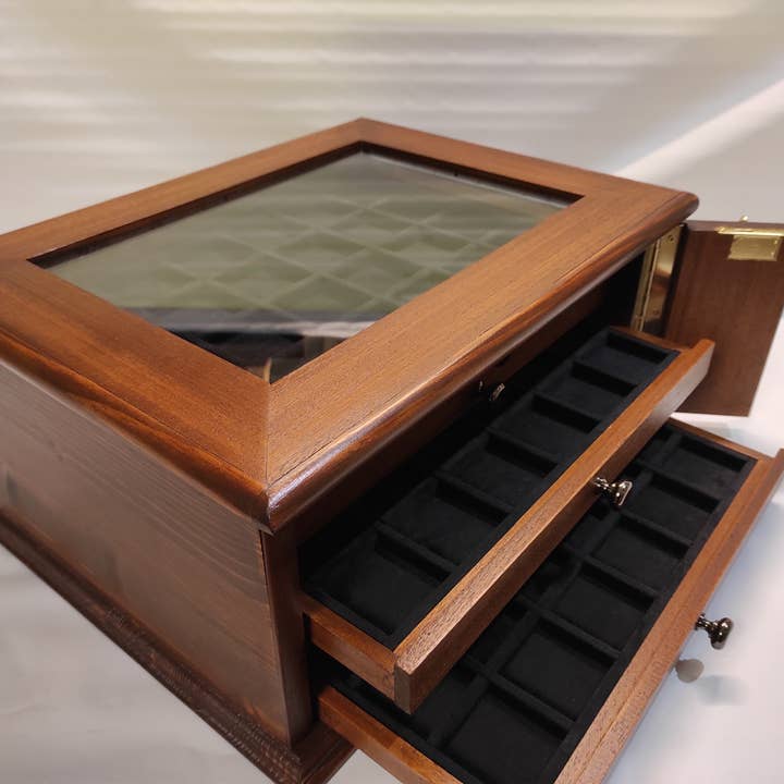 Coins&More – wholesale Decorative box – High quality Italian velvet and wooden coin box