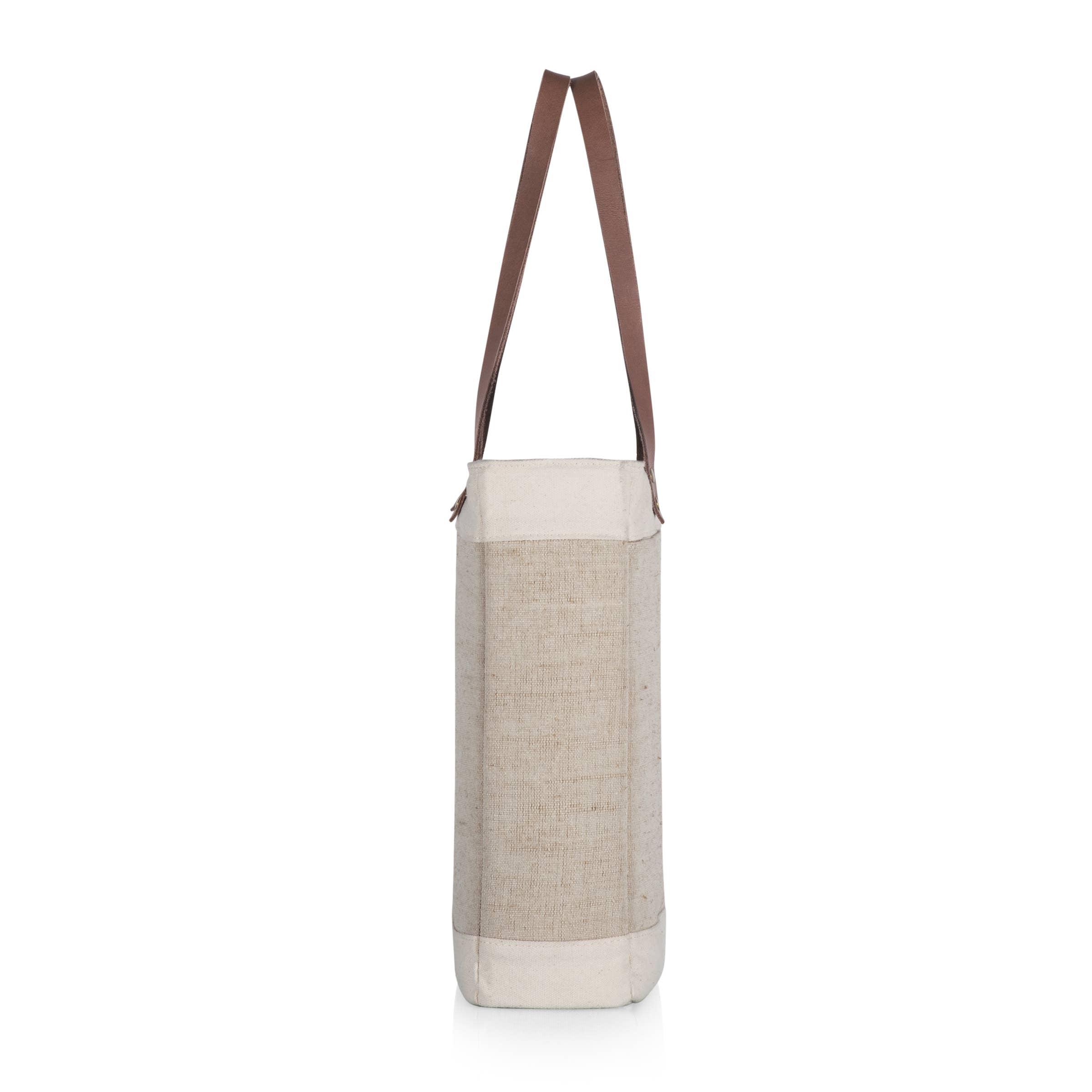 Beige Pinot Jute 3 Bottle Insulated Wine Bag for wholesale on Faire15