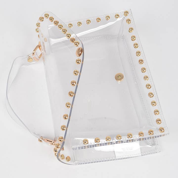 3AM BY H&D ACCESSORIES - Wholesale Crossbody Bag - Women's - Round Stud Clear Bag