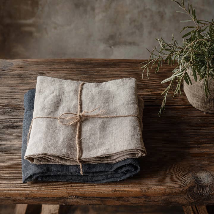 NorraVilla - Wholesale Dinner & Cloth Napkin - 100% Linen Napkins White - Washed Soft - Made in Europe0
