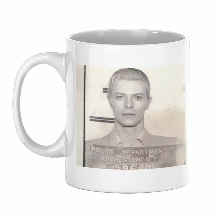 Tasse David Bowie Mugshot pour la vente par Lucky Mfg. Co.