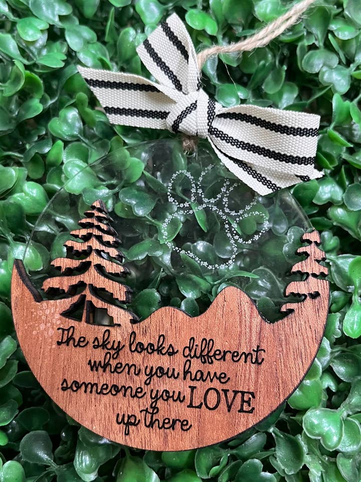 The Sky Looks Different Pet Memorial Ornament for wholesale by Three Busy Bees Creations