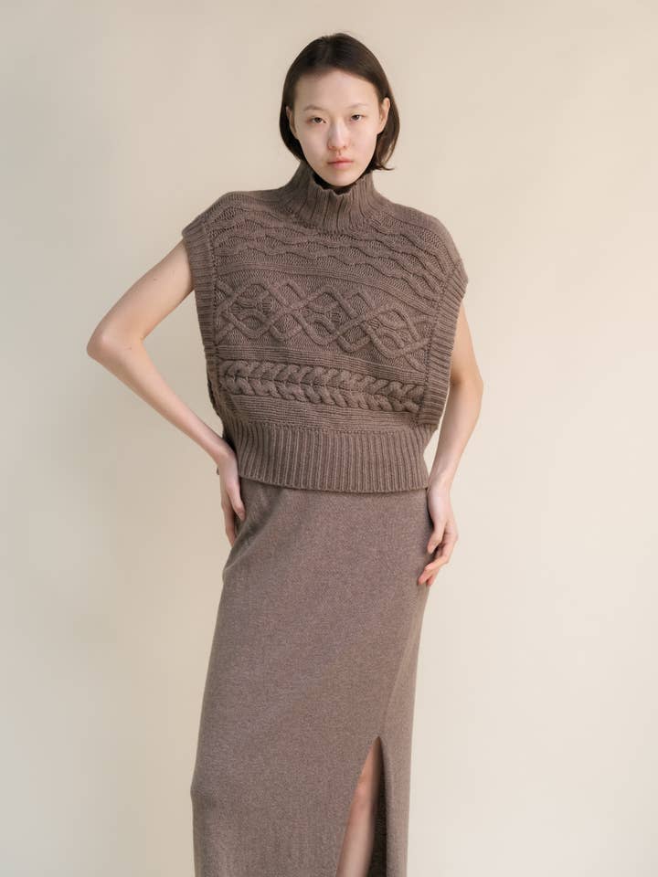 Lèmme - Wholesale Tunic Sweater - Women's - Cashmere Mix Maxi Cable Tunic10