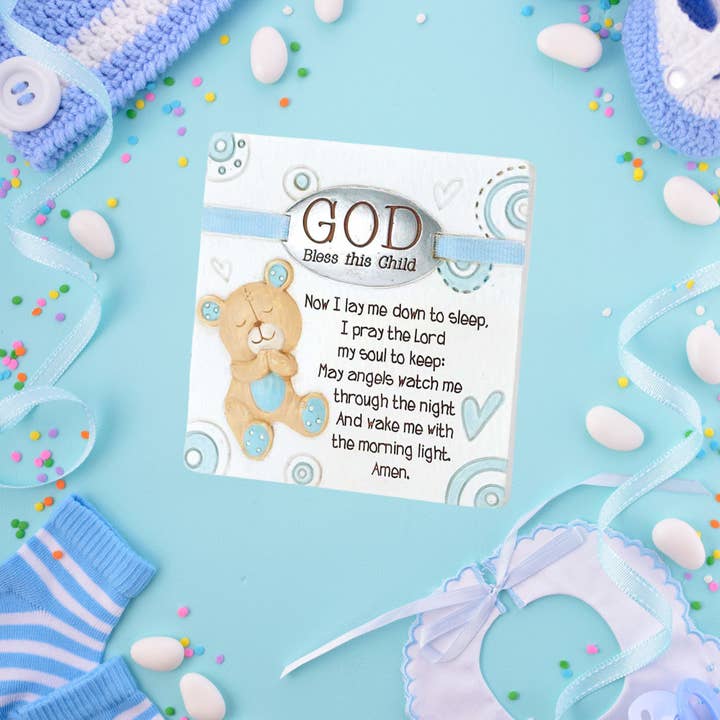 Magnolia - Wholesale Plaque - God Bless This Child Boy Resin Plaque1