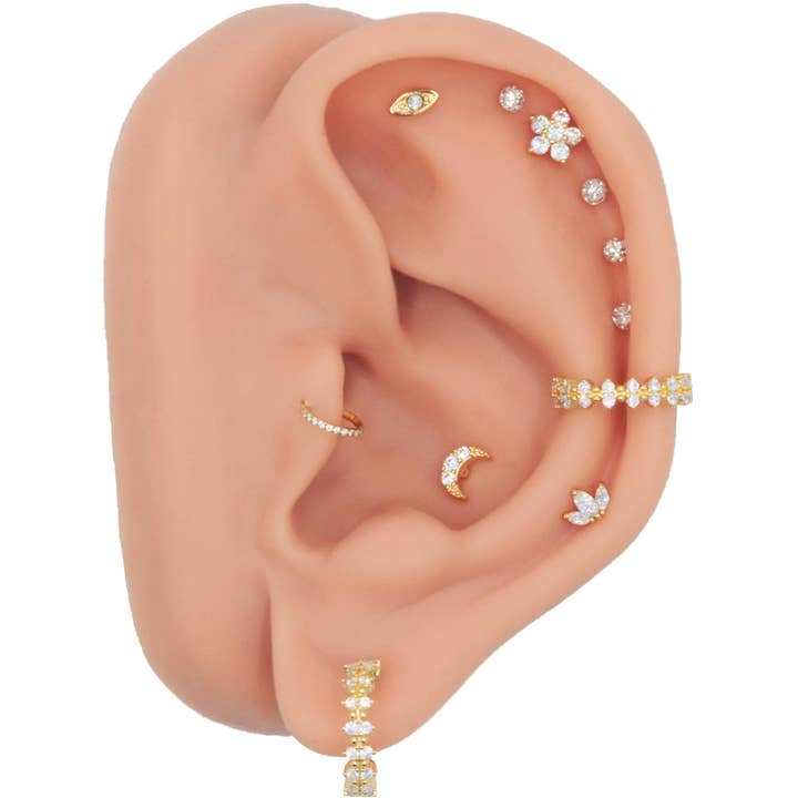 Schmuckgroßhandel – wholesale Enkelt örhänge – Cataleya piercing i titan med zirkonia3