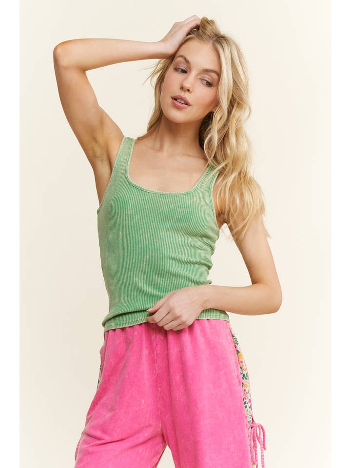 J.Her - Wholesale Tank Top - Women's - Mineral Washed Everyday Basic Tanktop HT650426