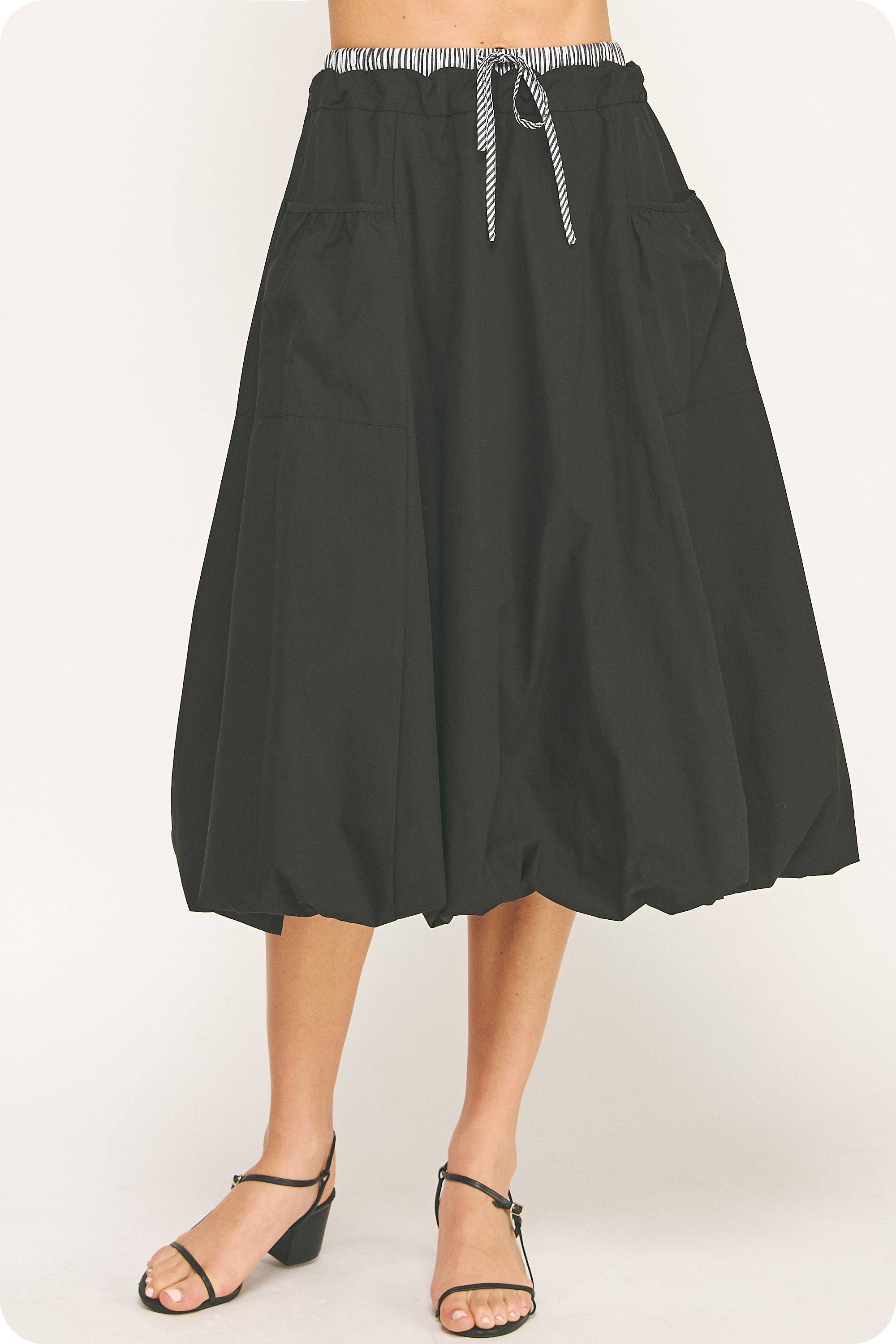 Strut & Bolt - Wholesale Rok - Dames - Streep Contrast Midi Bellenrok5