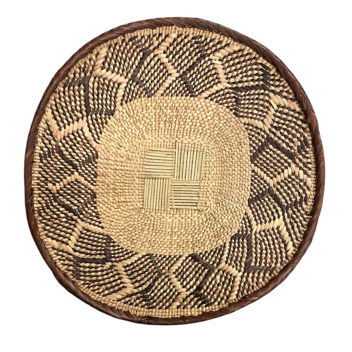 12" Across African Binga or Tonga Zimbabwe Basket # 13 for wholesale by The African Home Goods