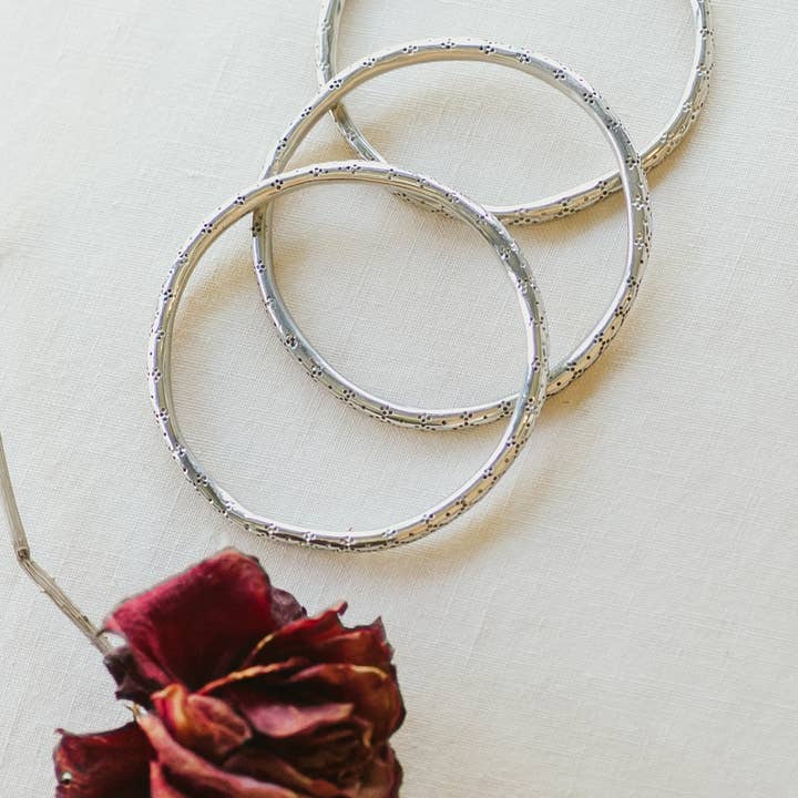 Shivani bangle set - White brass and other Purchase Wholesale shnuggle. Free Returns & Net 60 Terms on Faire trending on Faire.