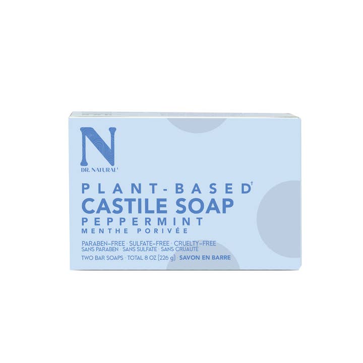 Dr. Natural - Wholesale Bar Soap - Plant Based Castile Bar Soap - Peppermint (2pk/4oz each)2