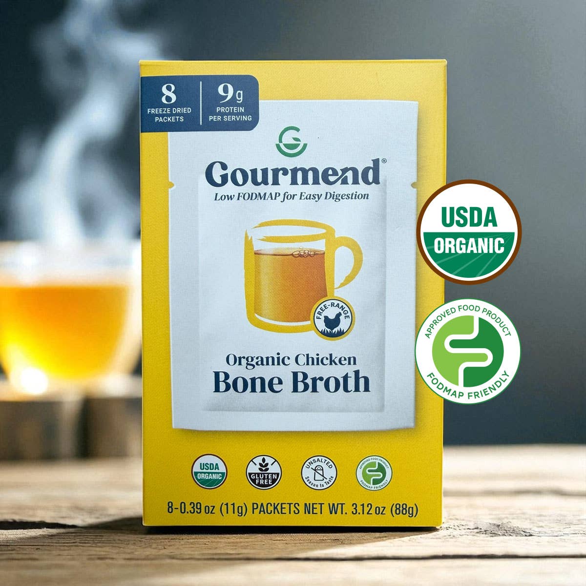 Gourmend Foods - Wholesale Broth - Organic Unsalted Instant Chicken Bone Broth Powder