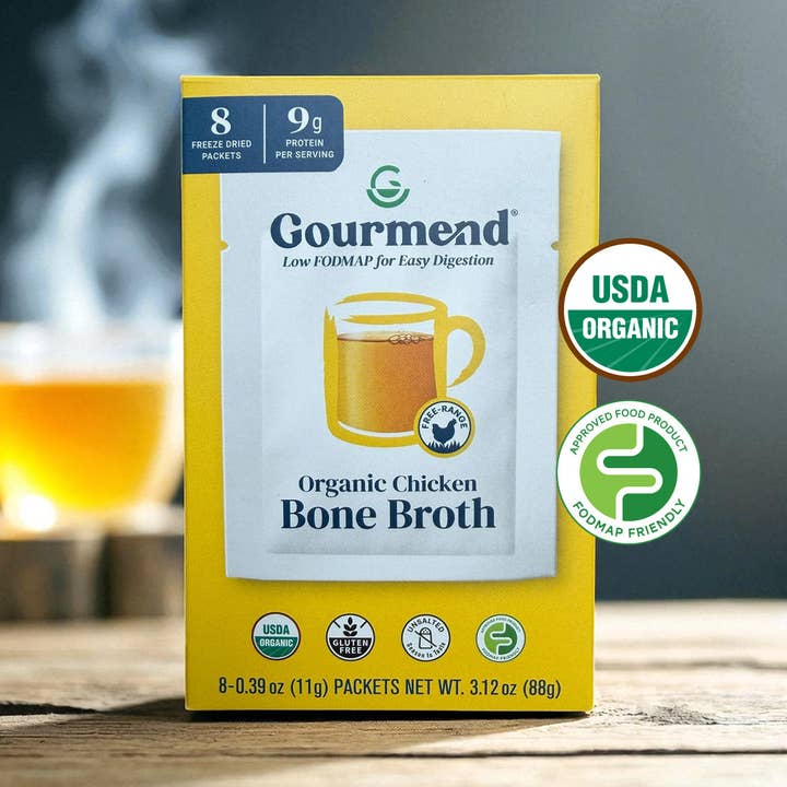 Organic Unsalted Instant Chicken Bone Broth Powder for wholesale by Gourmend Foods