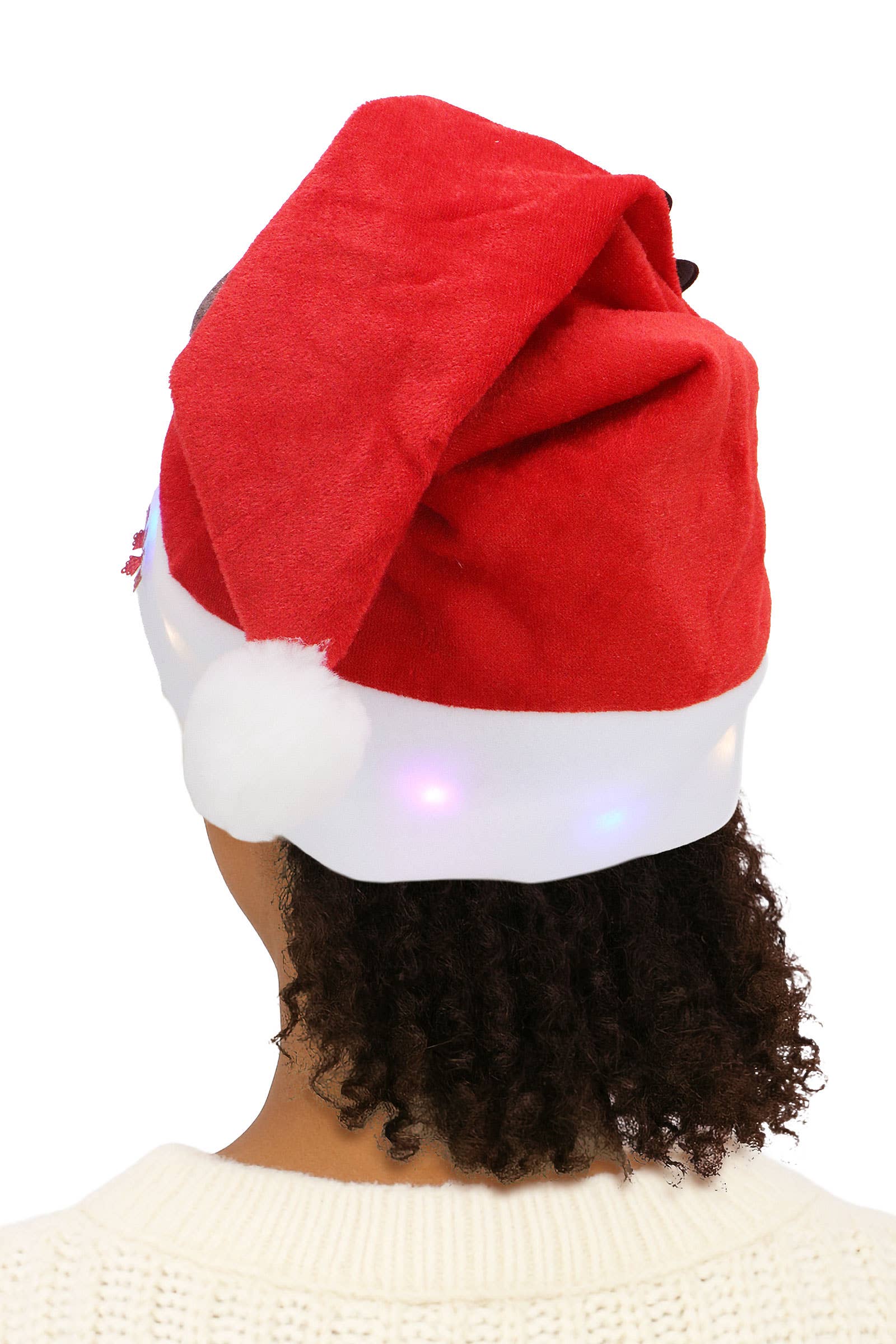 ASSORTED Christmas Led Light-up Velvety Fleece Santa Hat for wholesale on Faire2