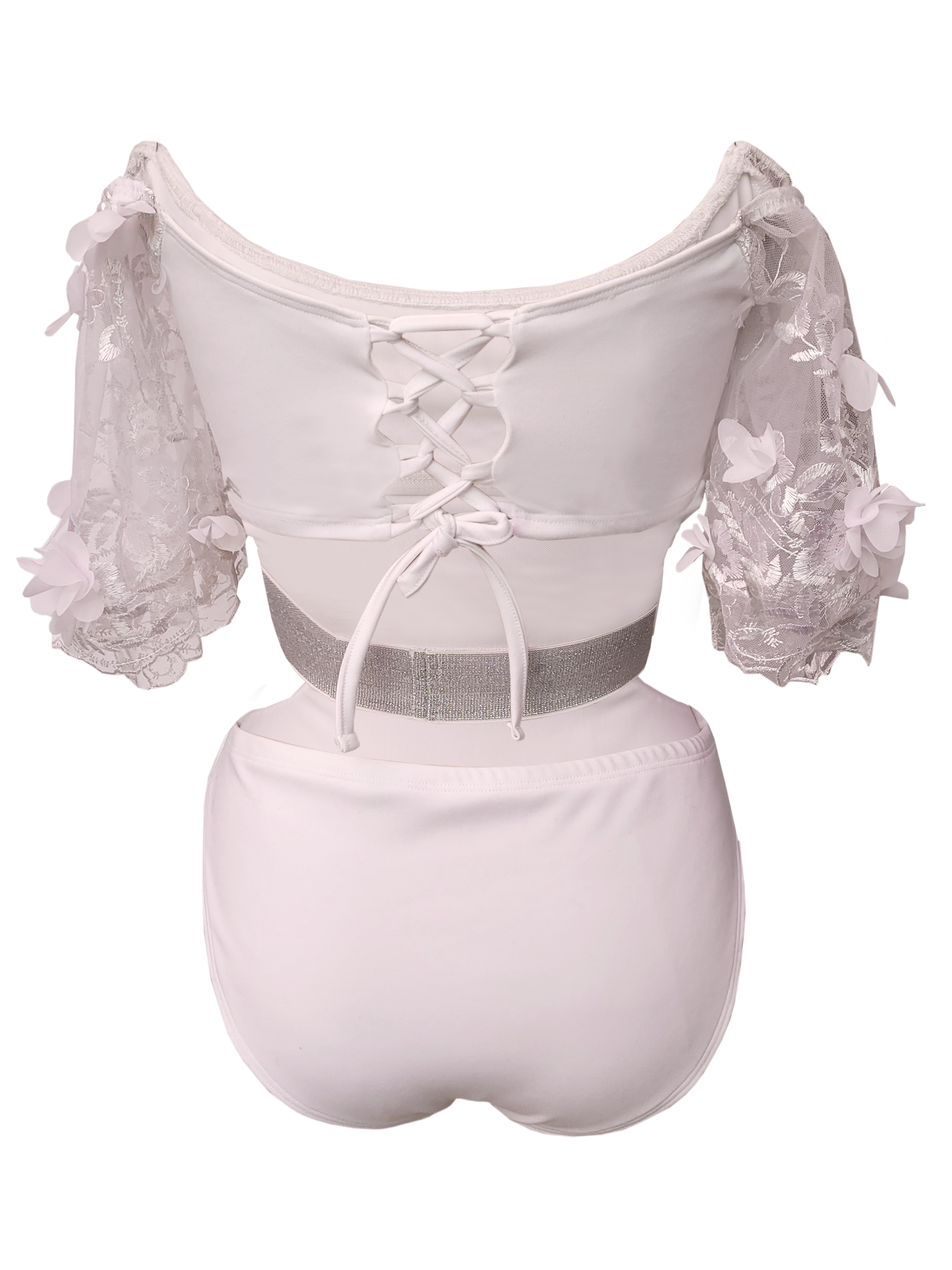 Gyv Me Body - Wholesale One Piece Swimsuit - Women's - Lacey Off Shoulder Lace-Up One Piece Swimsuit1