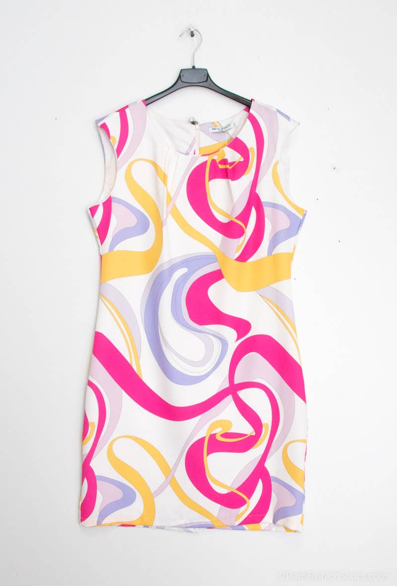 multicoloured Flowy Printed Dress M197 – Elegant Straight Cut for wholesale on Faire1