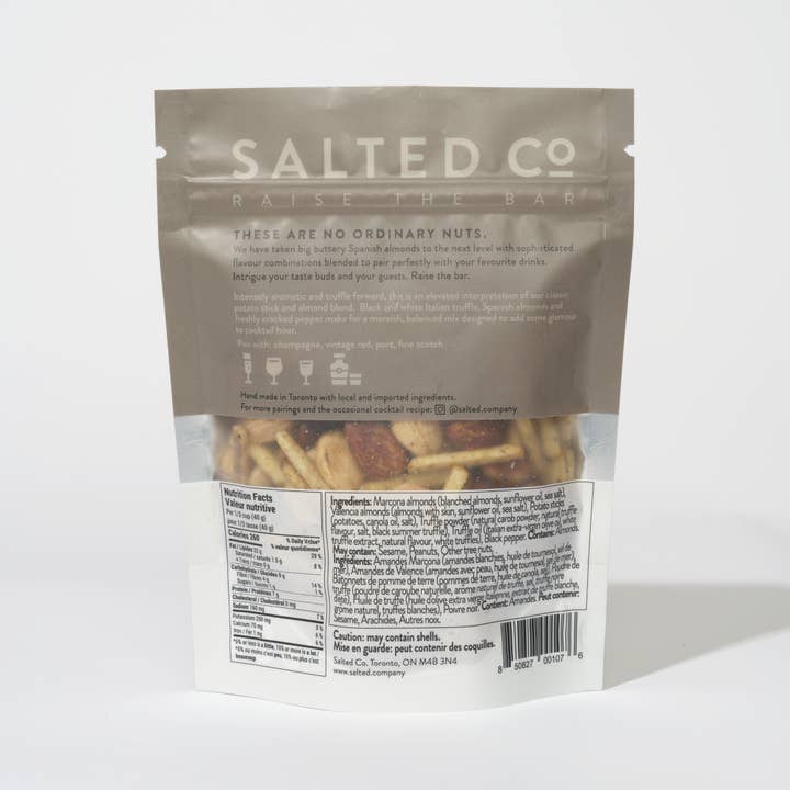 Salted Co Fancy Cocktail Nuts - Wholesale Nuts - 07 Marcona & Valencia Almonds, Potato Sticks, Truffle