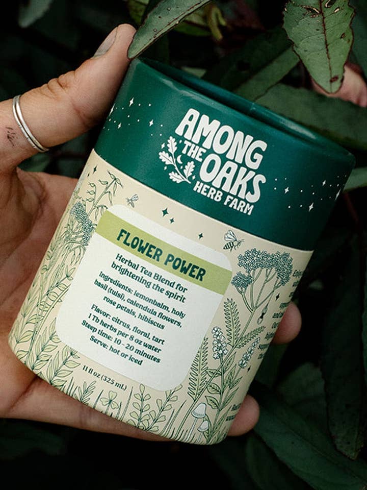 Flower Power - Farm Fresh Herbal Tea for wholesale by Among the Oaks Herb Farm