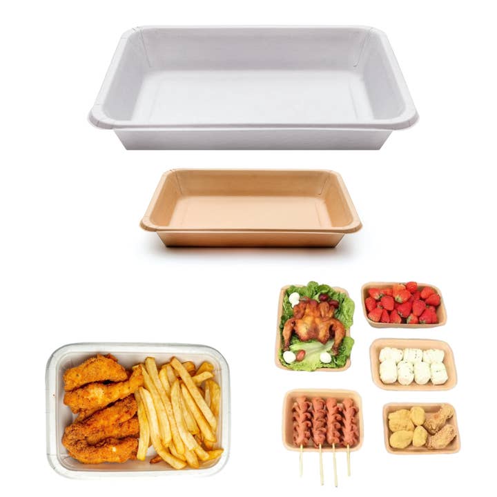 Clene Pack – Engroshandel Engangstallerken – 35 oz robuste fedtafvisende engangsmadbakker 1000 stk.