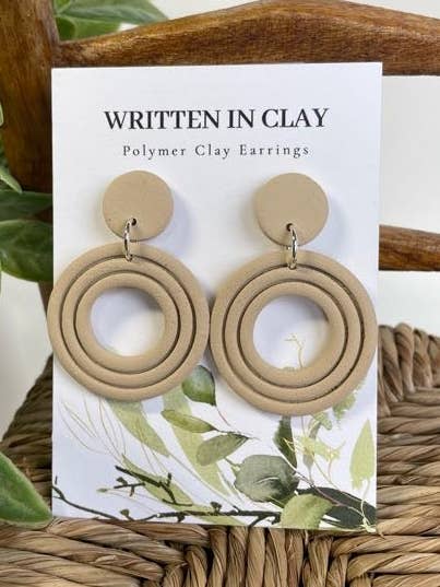 Addison Dangle in Beige for wholesale by Written In Clay