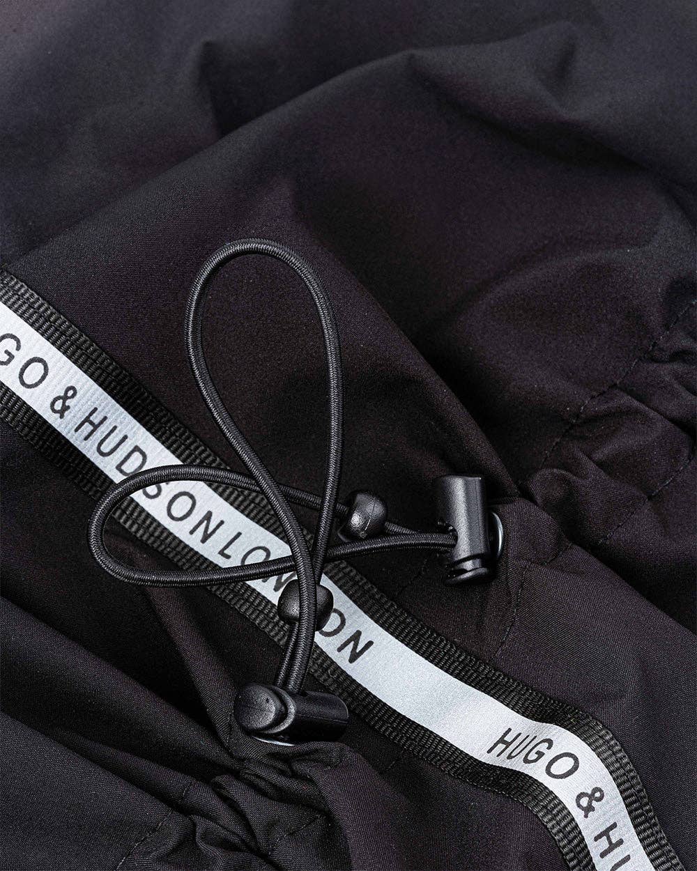 Hugo & Hudson – casaco - Cão por atacado – Macacão Refletivo com Capuz para Cão - Preto4