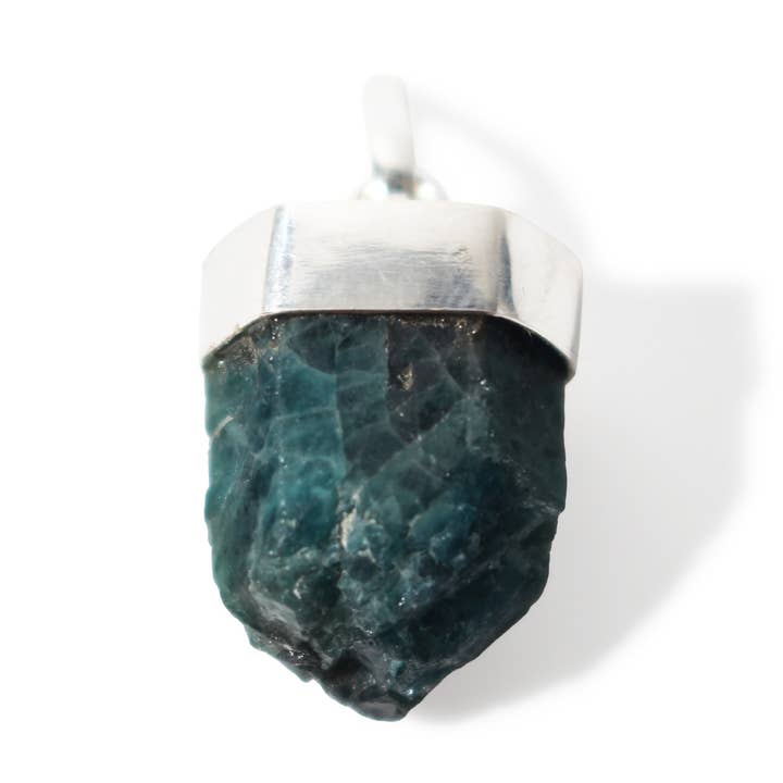 Ciondolo in Argento 925 con Apatite Grezza per la vendita all'ingrosso da parte di Stonebridge Imports