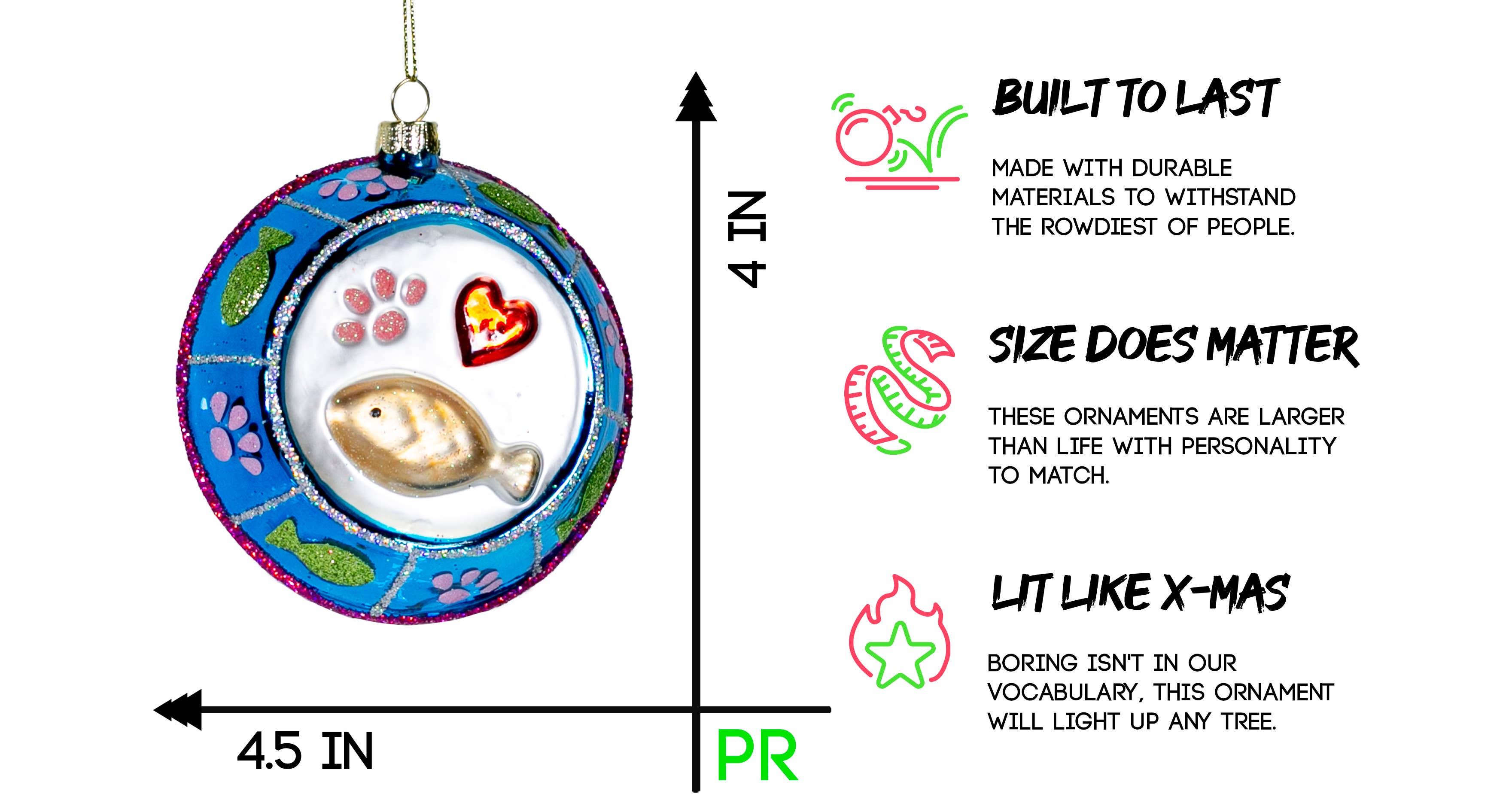 Party Rock Ornaments – Großhandel Verzierung – Party Rock | Katzennapf mit Glasverzierung2