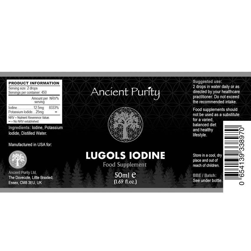 Ancient Purity – wholesale Oral supplement/vitamin – Lugol's Iodine - 50ml Original Formula | High Strength Safe1