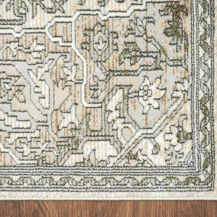 Abani Rugs - Wholesale Area Rug - Abani Savoy Green Beige Medallion Area Rug2