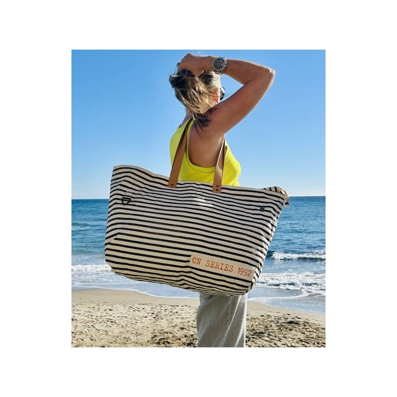 Casa Natura Design SL - Wholesale Tote Bag - Women's - Large Rectangular Bag with Leather Handle and Zipper - ZEB SKYLAR1