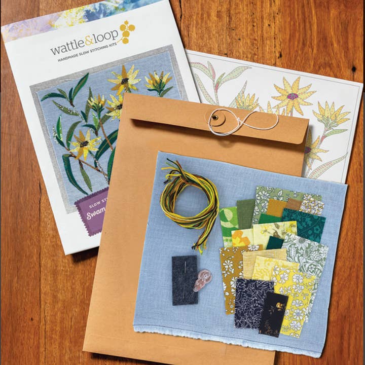 Wattle&Loop - Wholesale Embroidery/Cross Stitch Supplies - Swamp Daisy Slow Stitching Kit1