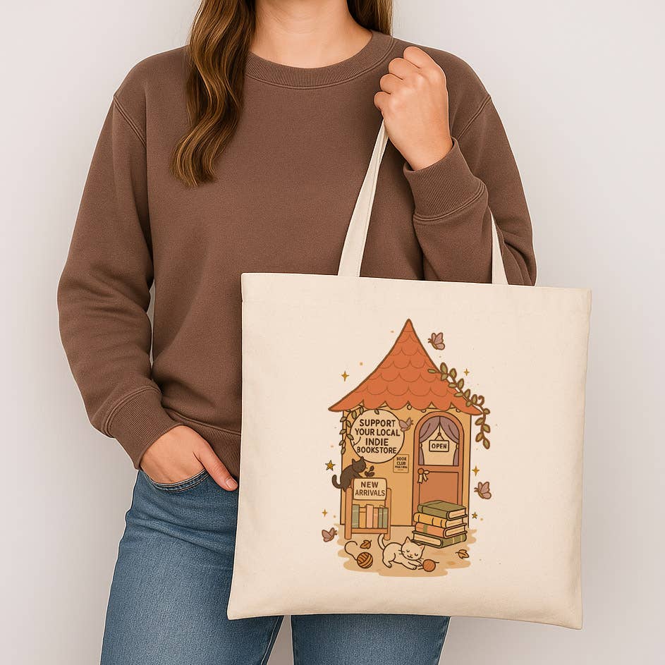 DaisyChainDesignCo - Wholesale Tote Bag - Women's - Local Indie Bookstore Canvas Tote Bag  0