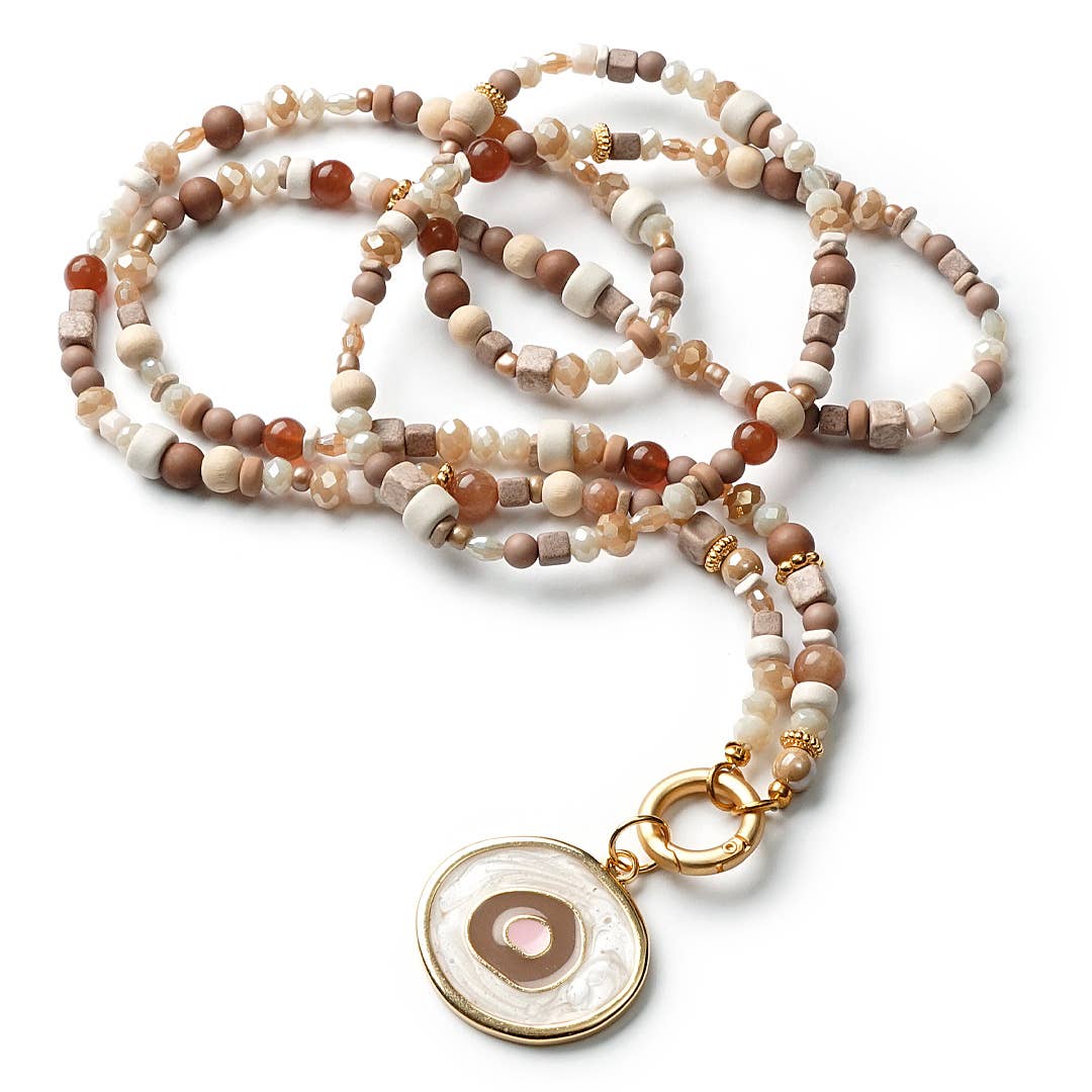 SchauTime - Wholesale Beaded/Pearl Necklace - KettenDesign 1374 ArtDeco, MoccaMousse 88/100/120 GoldShiny0