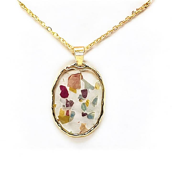 Flower Confetti Necklace | Real Flower Jewelry for wholesale by Midnight Dahlia Studio