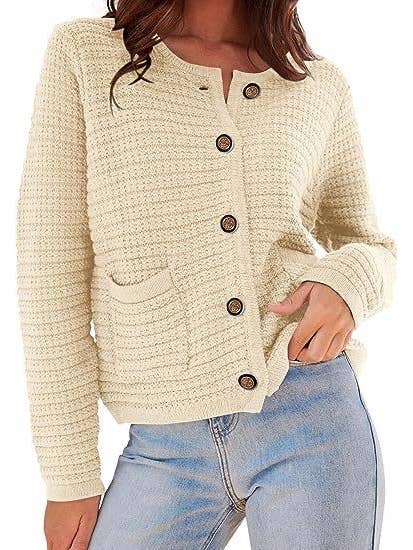 Miss Sparkling - Wholesale Cardigan - Women's - Textured button front cardigan