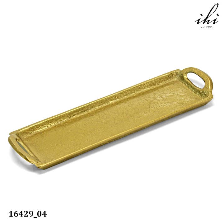 India Handicrafts Inc - Wholesale Decorative Tray - GOLD RECT TRAY