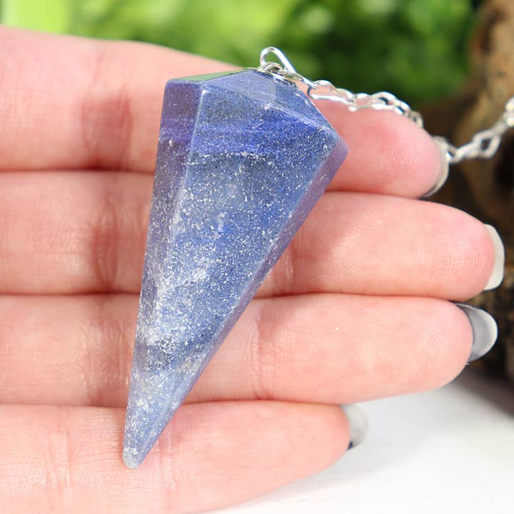 Blue Quartz Pendulum - Blue Quartz Crystal for wholesale by Natures Artifacts Inc
