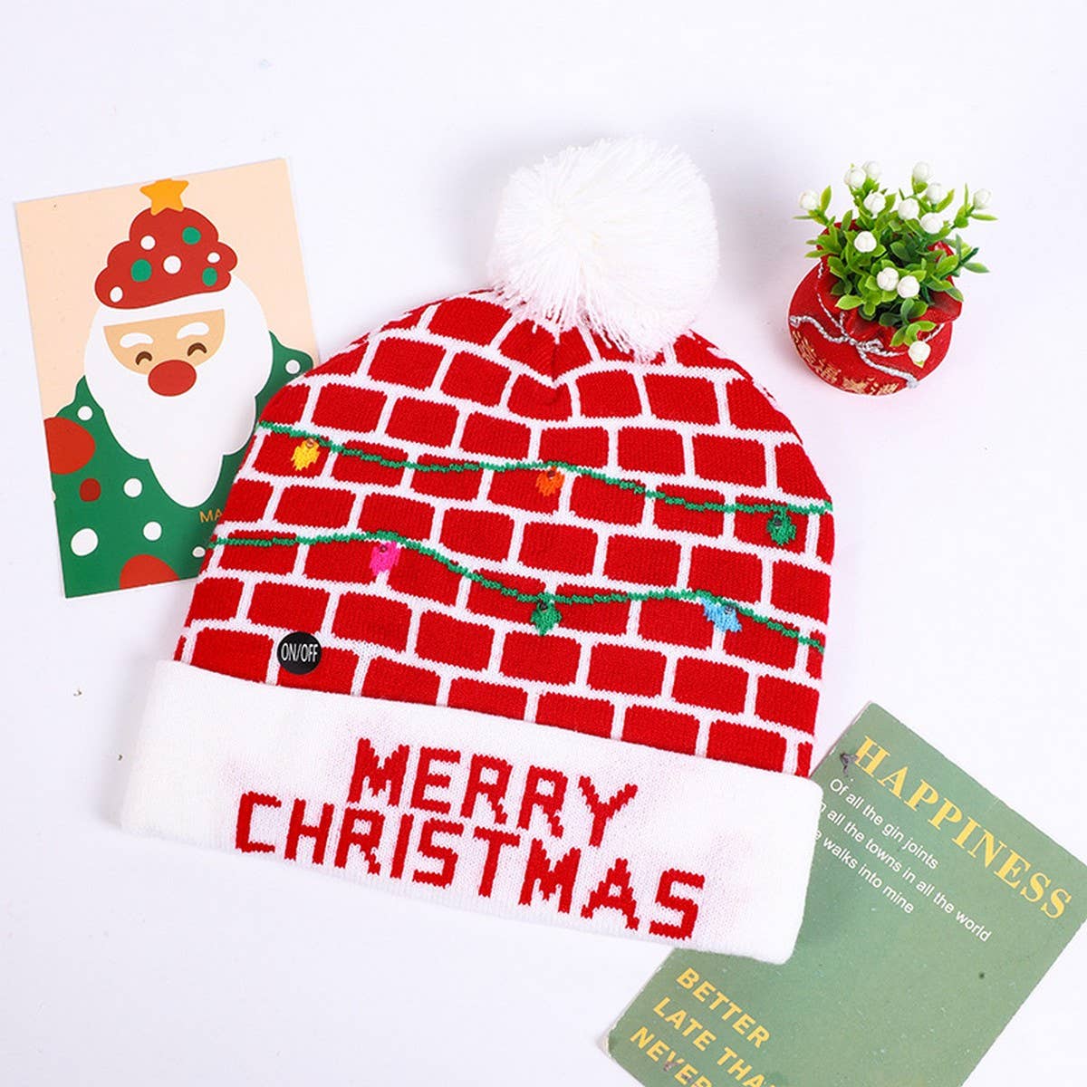 ACCITY - Wholesale Santa Hat - CHRISTMAS LED LIGHT GLOWING KNITTED CHRISTMAS HAT_CWAH23148