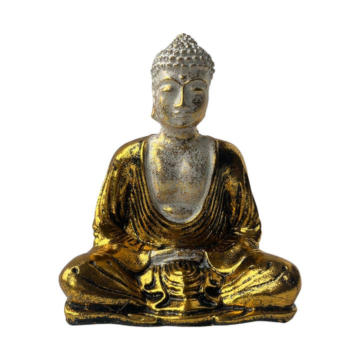 VIE - Wholesale Decorative Figurine - Gold and White Sitting Buddha, 14cm1