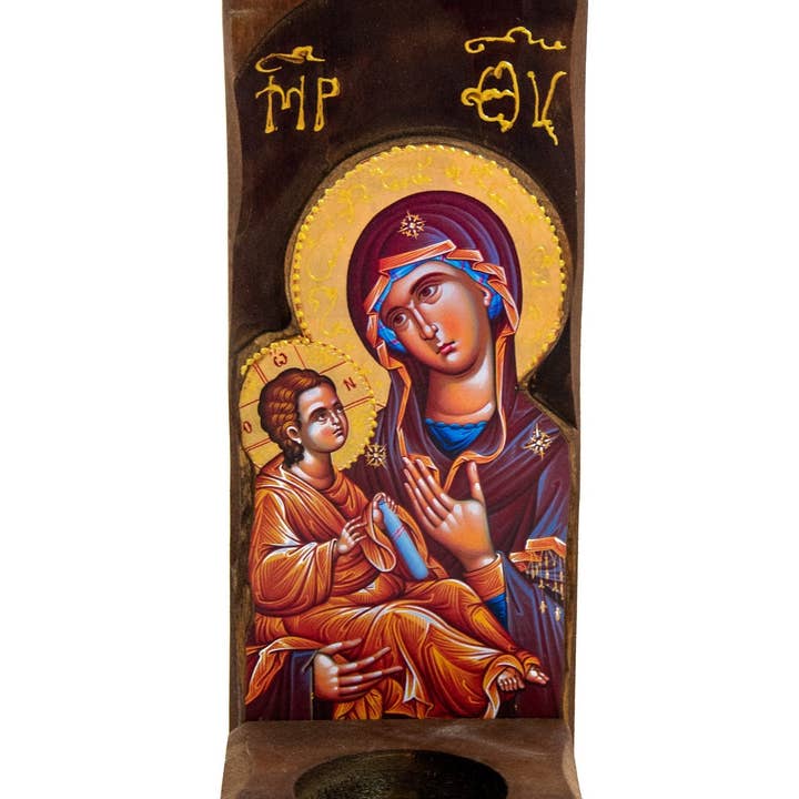 Icona della Vergine Maria Panagia Iconostasis, icona greco-ortodossa fatta a mano, altare della Madre di Dio in arte bizantina, targa in legno da appendere alla parete Theotokos per la vendita all'ingrosso da parte di TheHolyArt