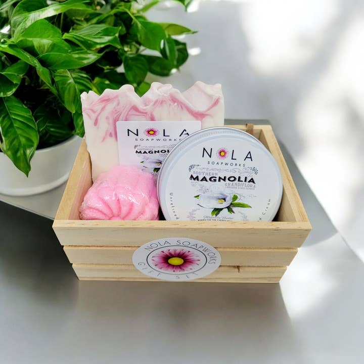 Essentially NOLA Soap Works - Wholesale Soap Set - NOLA SoapWorks Gift Crate - Soap + Candle + Bath Bomb