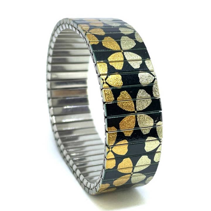 Stainless steel 18mm bracelet - Stars Flowers 13S18 for wholesale by Urband London