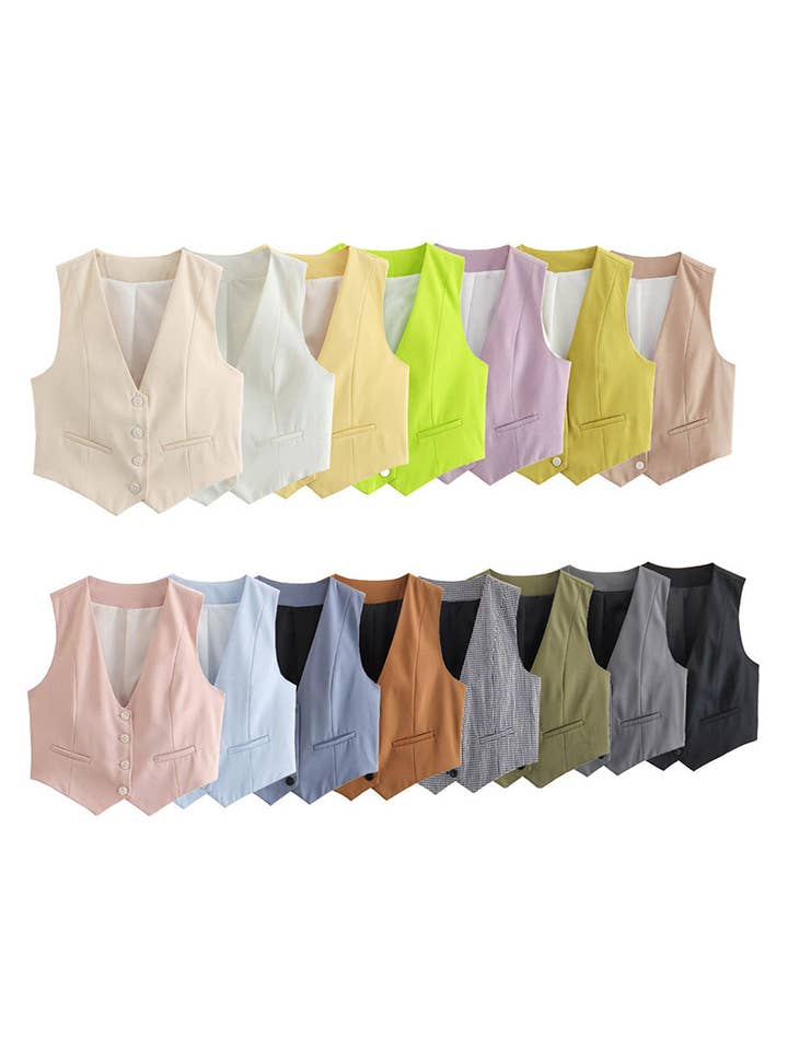 Classic Buttoned Waistcoat Vest for wholesale by Mccolin