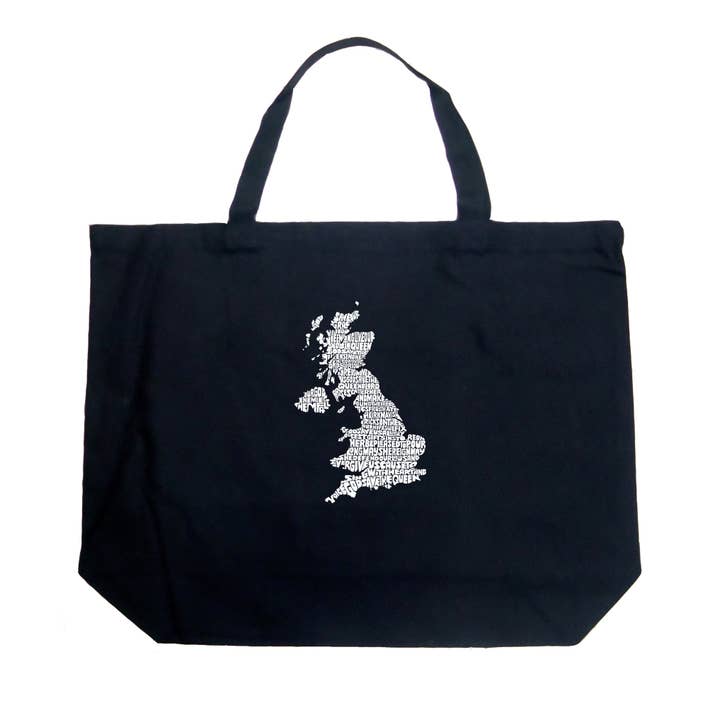 LA Pop Art Word Art Tote Bag-UK GOD SAVE THE QUEEN for wholesale by LA Pop Art