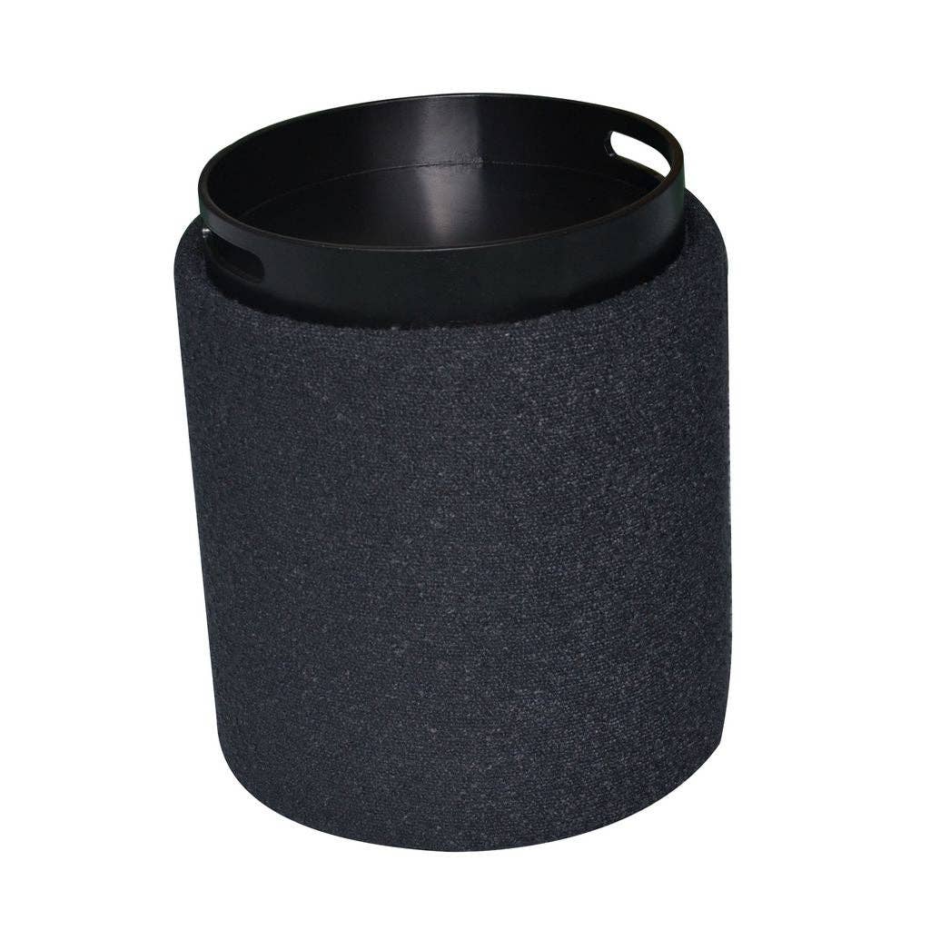 Aria Home – Großhandel Polsterhocker – Aria Home Boucle Tablett-Top getuftete Ottomane Kollektion, Schwarz, 1-teilig, 43 x 38 x 38 cm14