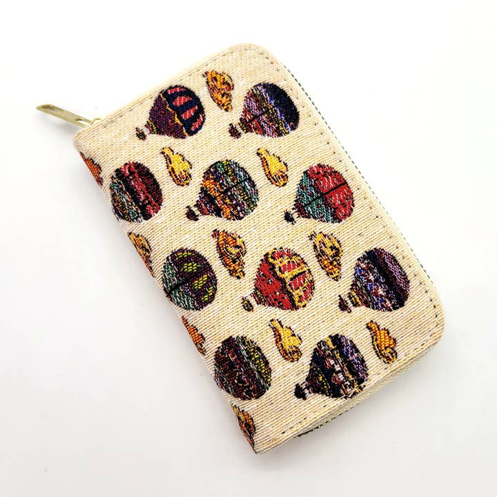 Carteira Pequena com Fecho de Zíper em Tecido de Tapeçaria de Balão de Ar Quente por atacado de Eclectic Woodchuck