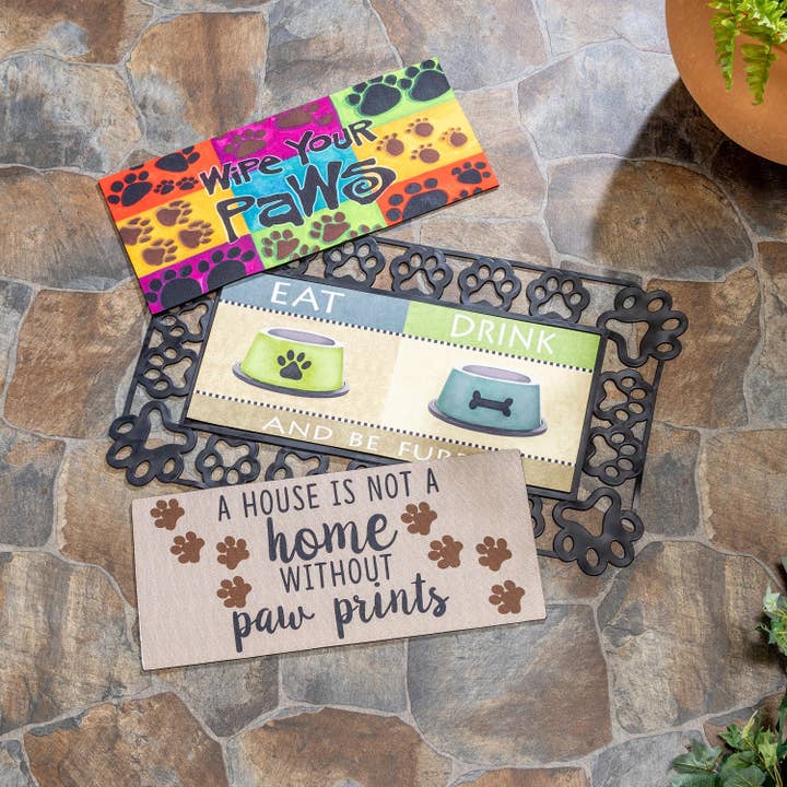 Evergreen Enterprises - Wholesale Door Mat - Sassafras Paw Print Set of 4 (43BM007+43201+431125+43N1634)