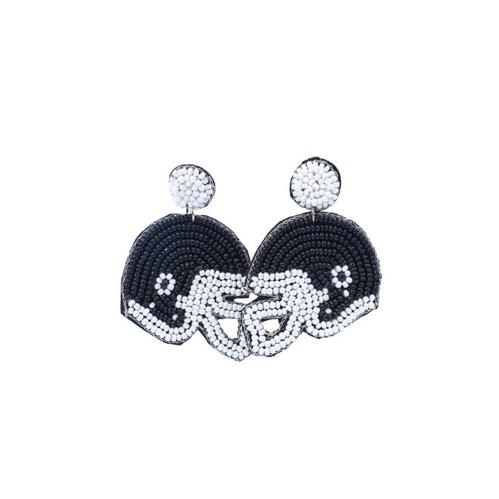 Urbanista Outlet - Wholesale Dangle Earrings - Sports Rugby Helmet Bead Drop Earrings