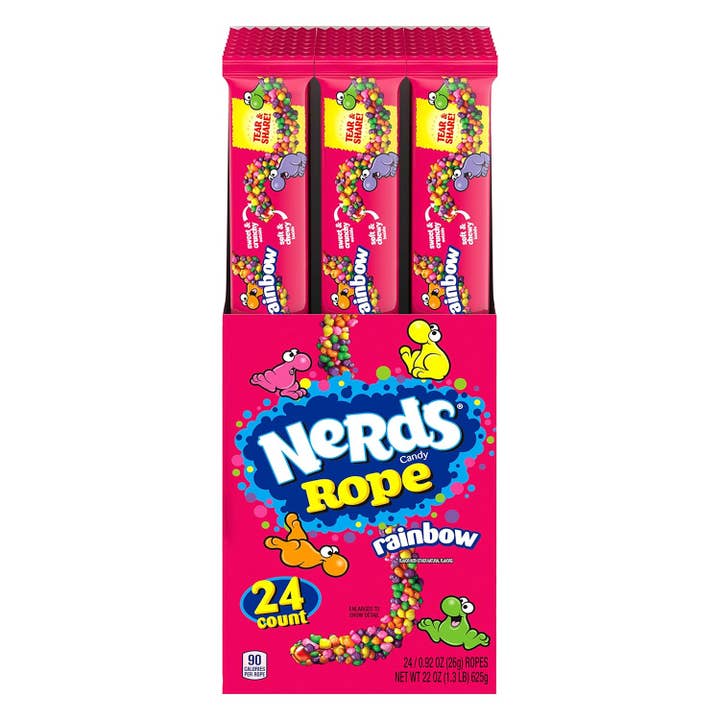 Nerds Rope Rainbow 24 ct. for wholesale by Sugar Bear Candy
