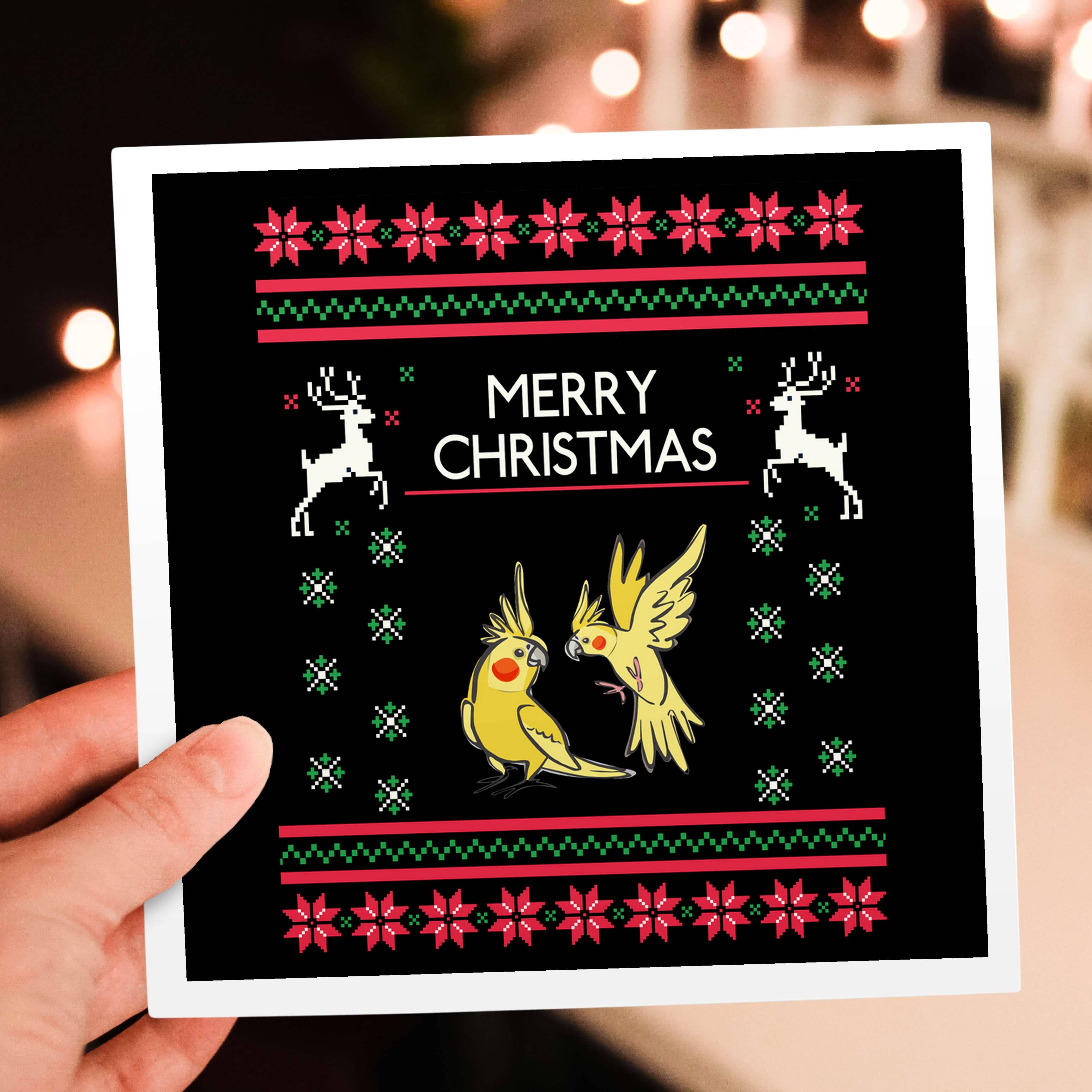 3dRose - Wholesale Everyday Greeting Card - 3dRose, Merry Christmas Xmas Celebration Cockatoo Cockatiel, Greeting Card5