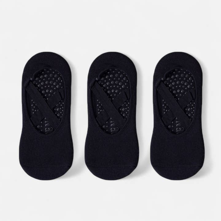 AK Brand - Wholesale Socks - Women's - 3-Pack Ballet Style Grip Socks with Crisscross Elastic and N
